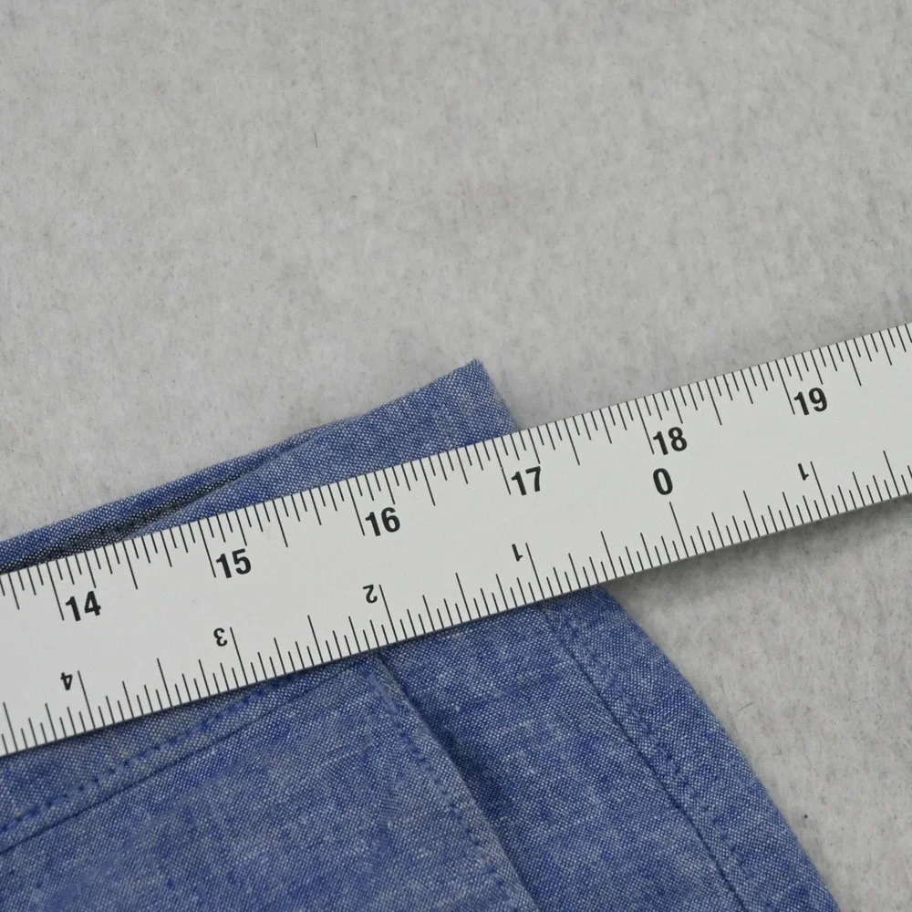 Banana Republic Aiden‎ Short Men 33 Blue Linen Blend Flat Front Casual Preppy